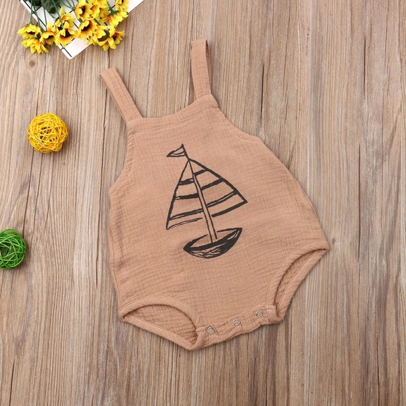 Brand New Muslin Sailboat Romper Size 12-18 Months - Picture 6 of 6